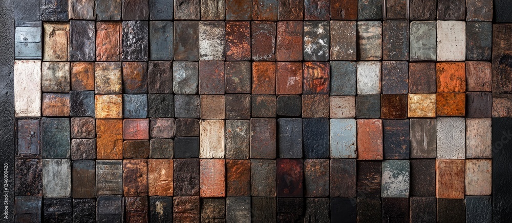 Poster textured slate wall background with varied colors creating a rustic and artistic ambiance for interi