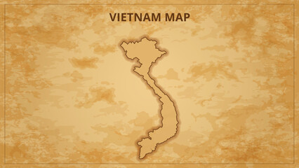 A Vintage Map Depicting the Borders of the Vietnam. Vietnam map with federal states in A vintage map based background, Political Vietnam Map
