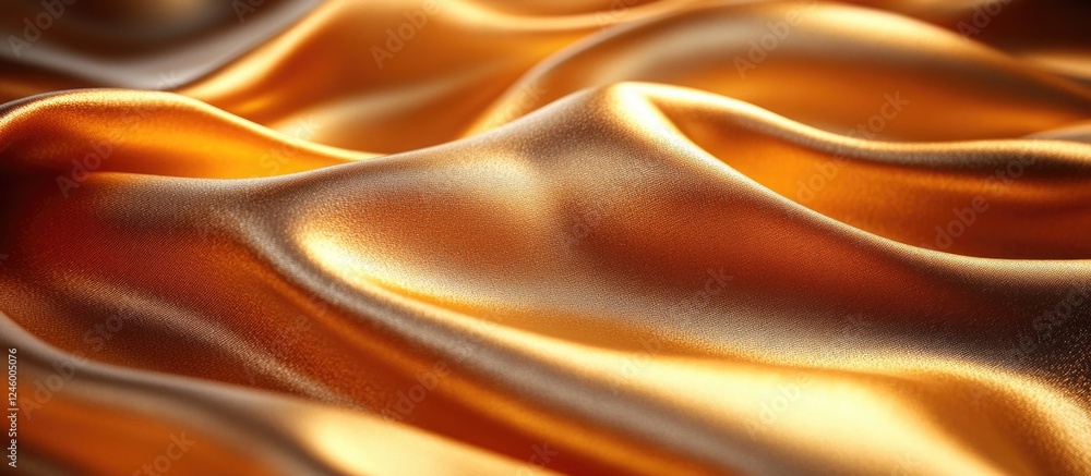 Poster glorious golden silk fabric texture with soft elegant waves and a luxurious shine for background or 