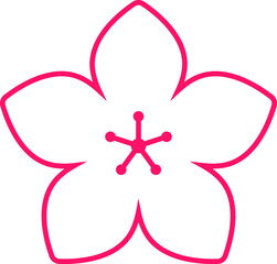 Cherry Peach plum Blossom flower spring flowers flat vector icon set for apps websites or print.