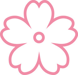 Cherry Peach plum Blossom flower spring flowers flat vector icon set for apps websites or print.