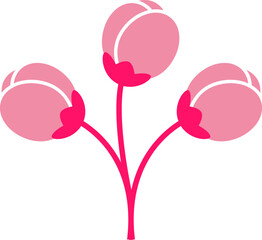 Cherry Peach plum Blossom flower spring flowers flat vector icon set for apps websites or print.