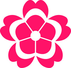 Cherry Peach plum Blossom flower spring flowers flat vector icon set for apps websites or print.