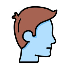 man profile avatar character icon vector illustration design blue and brown color