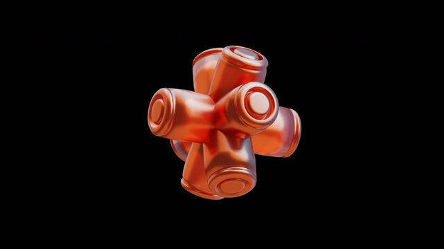 3D Animation of Octagonal Cylinders Shape