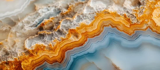 Poster Agate marble surface close-up showcasing detailed patterns and colors with ample empty space for creative text placement