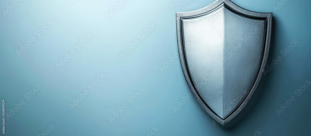 Poster corporate security concept shield symbolizing protection against cyberattacks with blank space for c