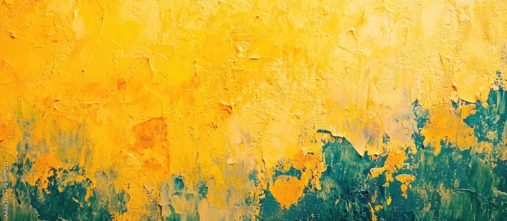 Aufkleber vibrant yellow textured wall background with abstract patterns ideal for artistic presentations and 