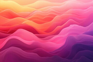 Obraz premium Abstract Gradient Artistic Waves in Pink Orange and Purple with Flowing Layered Design
