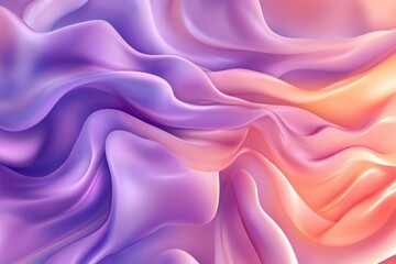 Obraz premium Vibrant Abstract Pastel Flowing Fabric Texture in Purple and Orange Gradient Waves Background
