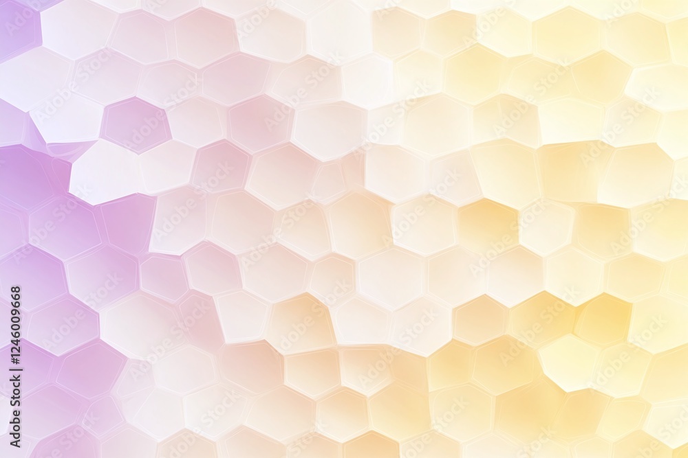 Poster pastel gradient hexagonal pattern with yellow and purple abstract geometric background design