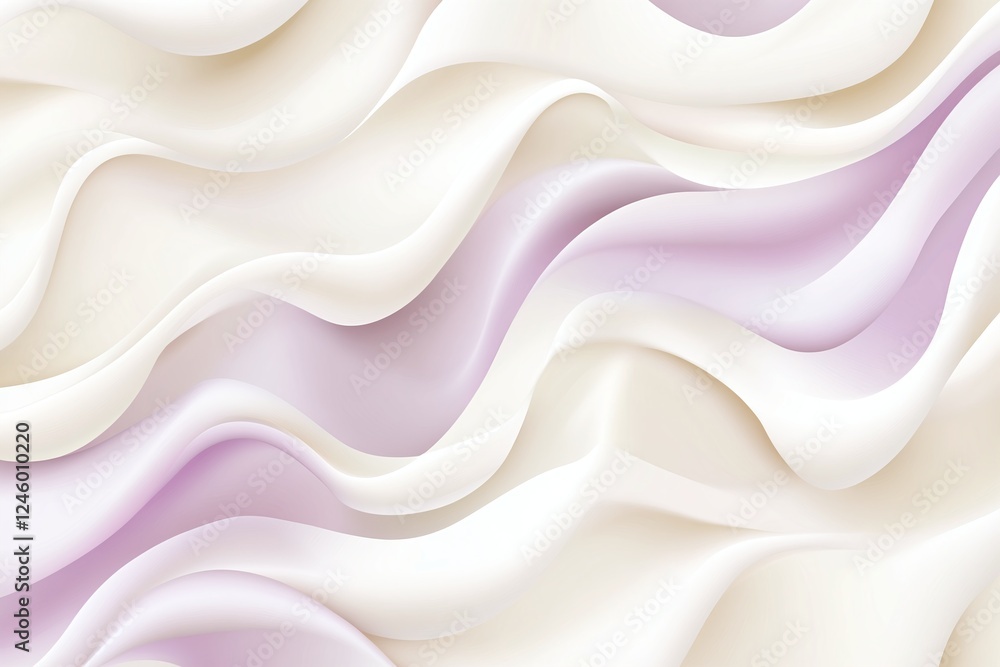 Poster soft beige and lavender abstract wavy background with smooth flowing lines