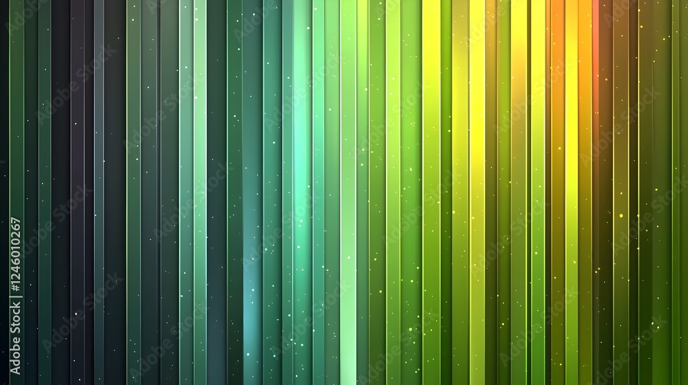 Poster a vibrant gradient of vertical stripes in various shades of green, creating a soothing and refreshin