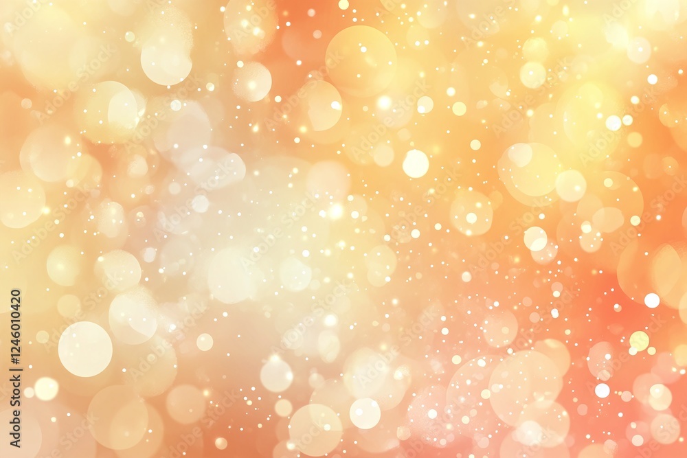 Poster warm gold and orange glittering light bokeh with soft abstract sparkling background effect