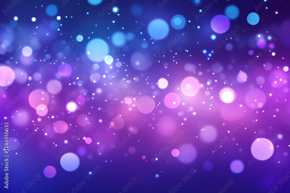 Poster blurred abstract bokeh light effect with blue and purple gradient background for festive themes