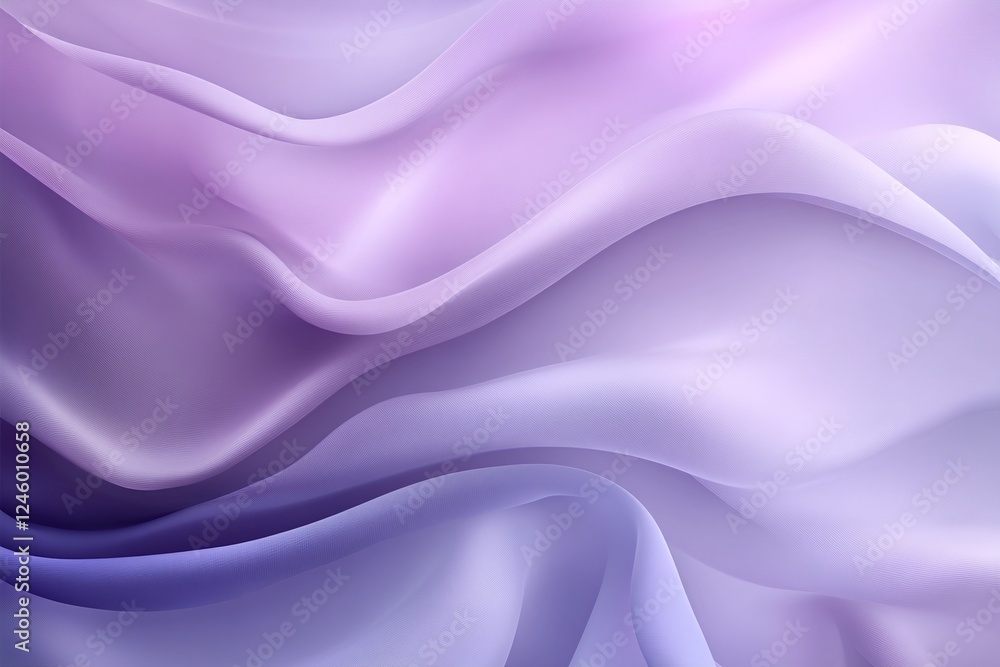 Poster soft flowing purple and lavender fabric texture with elegant wavy patterns and smooth gradient light