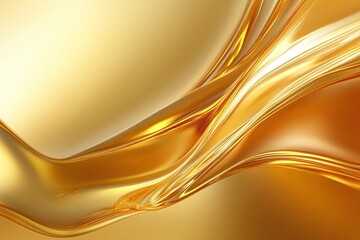 Fototapeta premium Abstract Liquid Gold Texture With Glossy Metallic Waves On Orange Background Dynamic Movement
