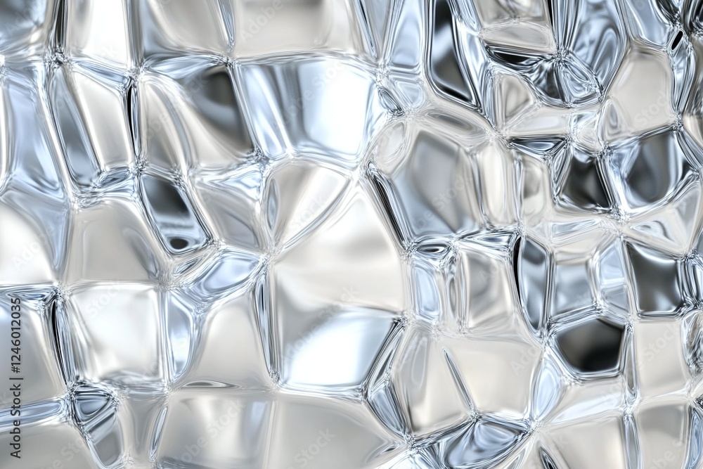 Poster abstract metallic textured surface with reflective silver and gray patterns in geometric design