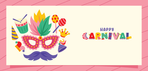 Carnival Drawing With Colorful Elements