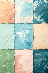 Colorful textured patches arranged in a grid, showcasing various pastel shades and patterns