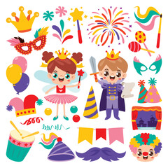 Carnival Drawing With Colorful Elements