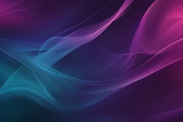 Fototapeta premium Abstract Flowing Wave Pattern with Gradient Purple Blue and Pink Light on Dark Background