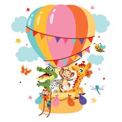 Animals Flying With Air Balloon