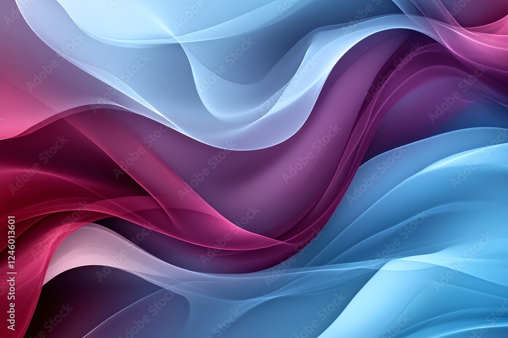 Poster abstract flowing gradient waves with red and blue light effects on artistic background design