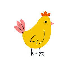 Adorable and Cute Cartoon Chicken Illustration Designed Especially for Kids and Children