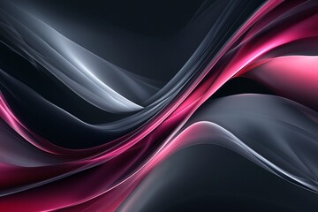 Obraz premium Abstract Flowing Red and Black Gradient Waves with Smooth Metallic Texture on Dark Background