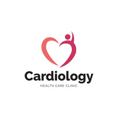 Cardiology medical care logo design.