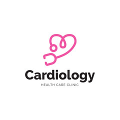 Fototapeta premium Cardiology medical care logo design.