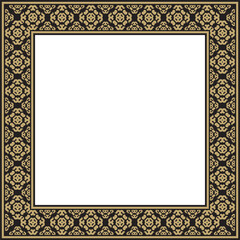 Vintage ornamental frame and border design with ethnic pattern.