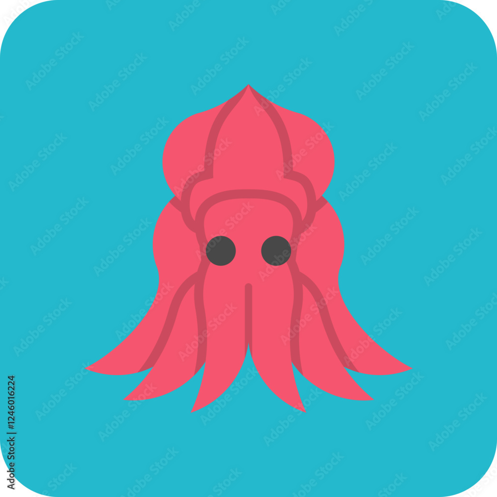 Wall mural Squid Icon