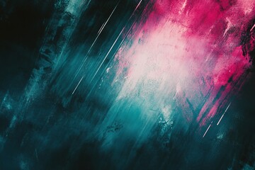 Fototapeta premium Vivid Abstract Pink and Blue Brush Stroke Gradient Texture with Light Streaks on Dark Background