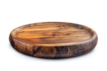 Round Wooden Serving Platter Rustic Design