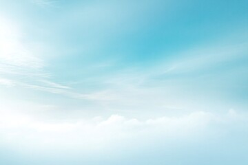 Obraz premium Serene Blue Sky with Soft White Clouds in a Peaceful Atmosphere and Clear Horizon