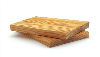 Two Wooden Planks on a White Background Perfect for Construction or Carpentry Projects