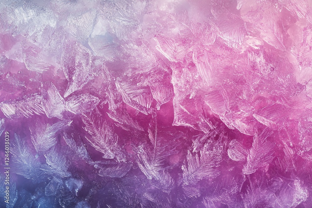 Poster abstract frosty ice texture in soft pink and purple gradient background