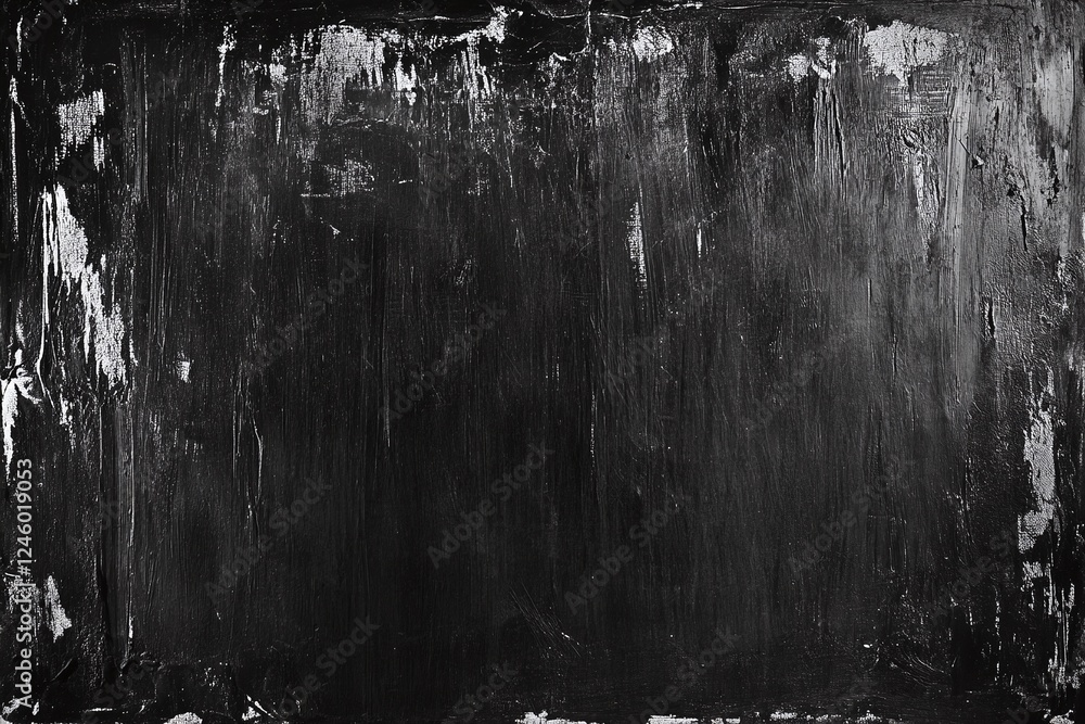 Poster textured black abstract background with brush strokes and rough paint patterns