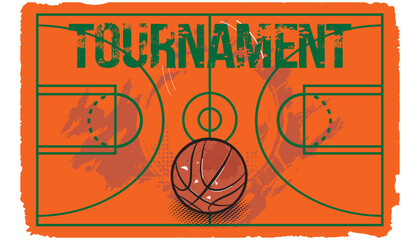 Basketball tournament pop art design- vector illustration.