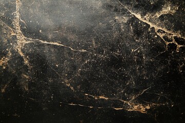 Dark Textured Marble Surface with Golden Veins and Natural Cracks for Elegant Backgrounds