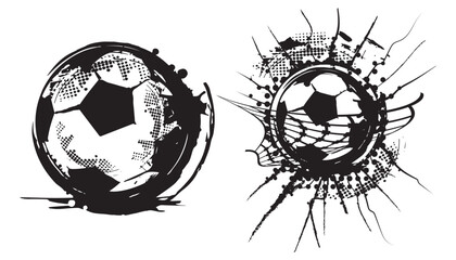 Illustration soccer ball. Vector drawing.
