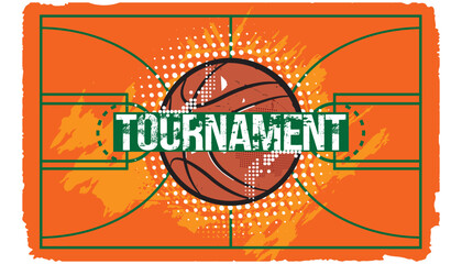 Basketball tournament pop art design- vector illustration.