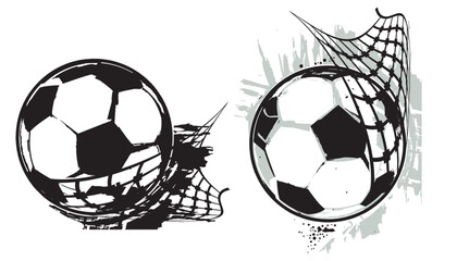 Illustration soccer ball. Vector drawing.