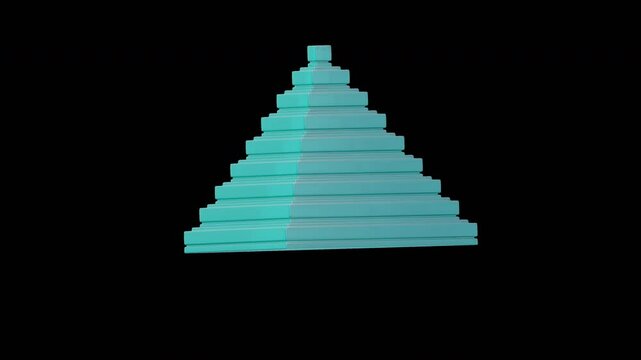 3D Animation of Step Pyramid Shape
