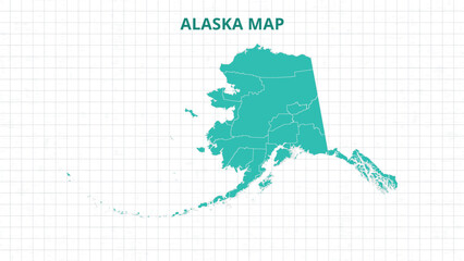 Fototapeta premium A Map highlighting Alaska Map, Alaska modern map with Grey Color Hi detailed Vector, geographical borders