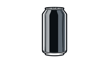 Drink in an aluminum can soda vector illustration isolated on white transperent bacdround minimalistic flat design