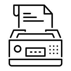 Document scanner icon in linear style 