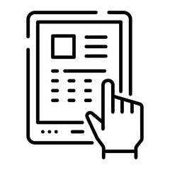 Online reading icon in linear style 